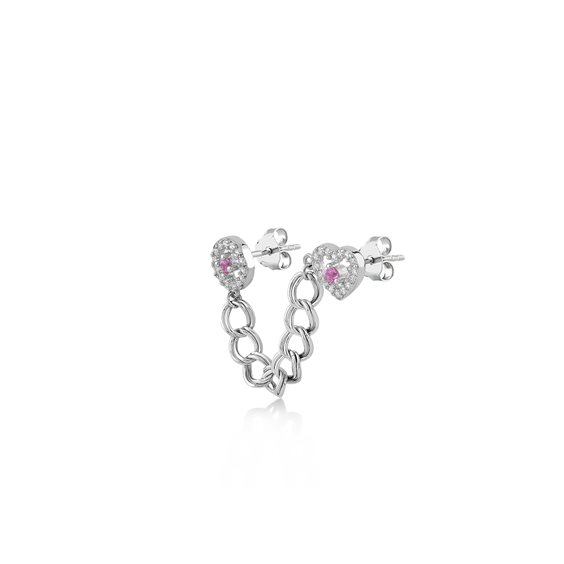 Single earring Kurshuni Woman in Silver KD233-3X0YG - KD233-3X0YG